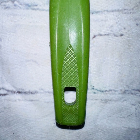 Vintage 2 Prong Serving Meat Turning Fork 12" Green Plastic Handle Japan MCM - Picture 5 of 9